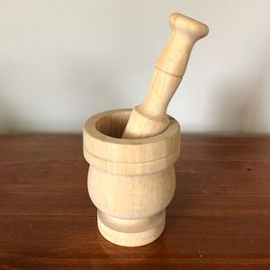Wood Turned Mortar & Pestle